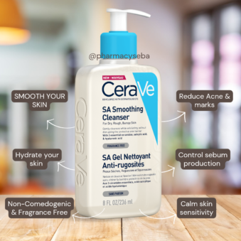 Salicylic Acid based Skin Cleanser The ceraVe SA shoothing Skin Cleanser for Rough, Acne-prone And Bumped skin